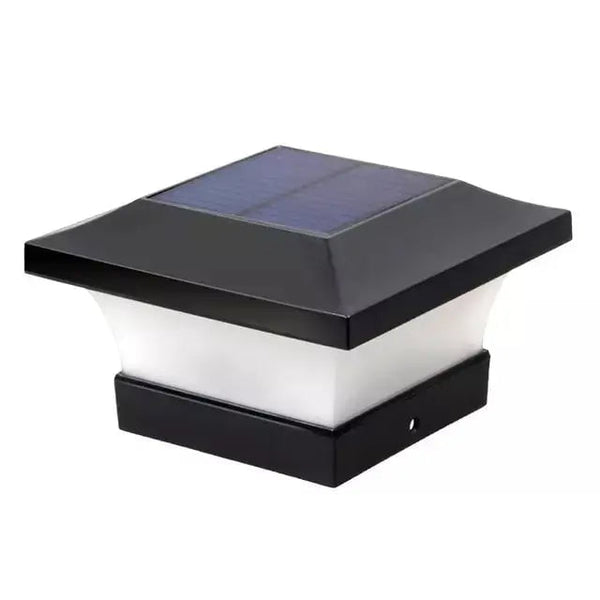 "Solcelledrevet utendørs LED-lampe med IP65, moderne design i jern og ABS, varm hvit belysning, perfekt for hagen."