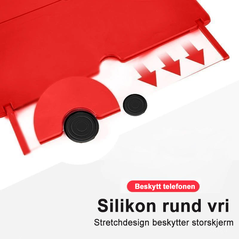 "Solid 3D telefonskjermforsterker i ABS-plast med Fresnel-linse for forstørret visning, tilgjengelig i flere farger."
