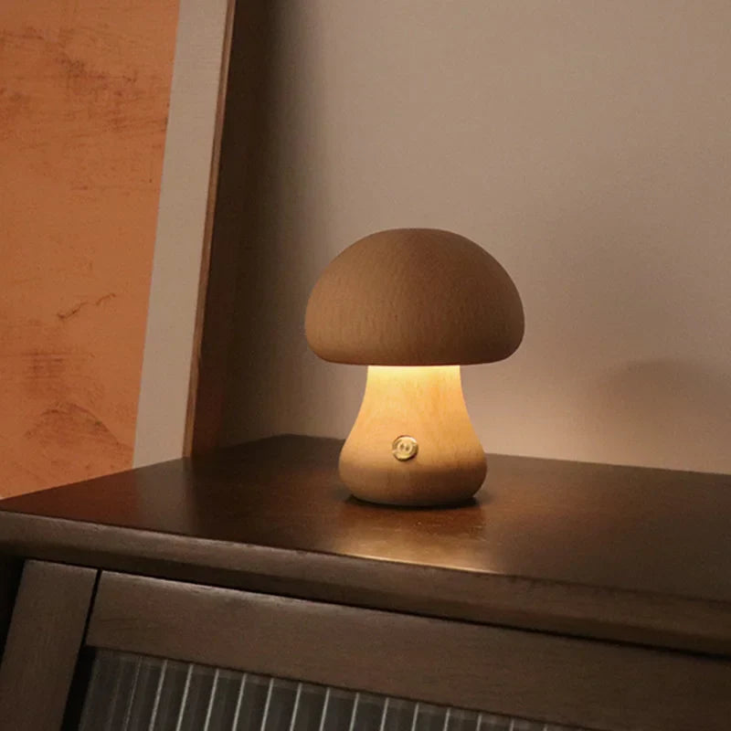 USB-oppladbar soppformet nattlampe for barn. Enkel berøringskontroll LED-lampe.