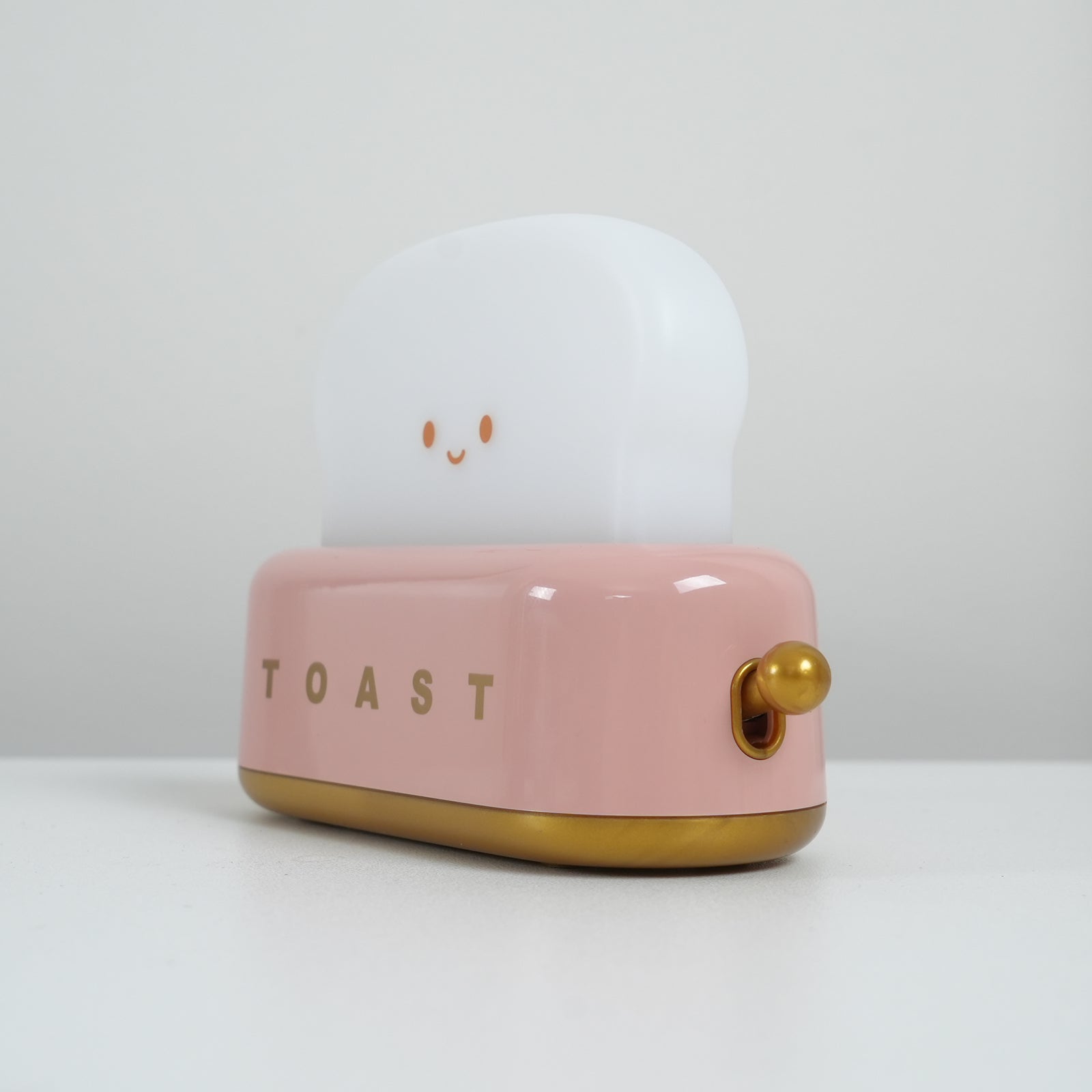 "Søt bordlampe i brødristerform, trådløs, oppladbar, i metalliakryl, justerbar lysstyrke, grønn, mandelgul, rosa."