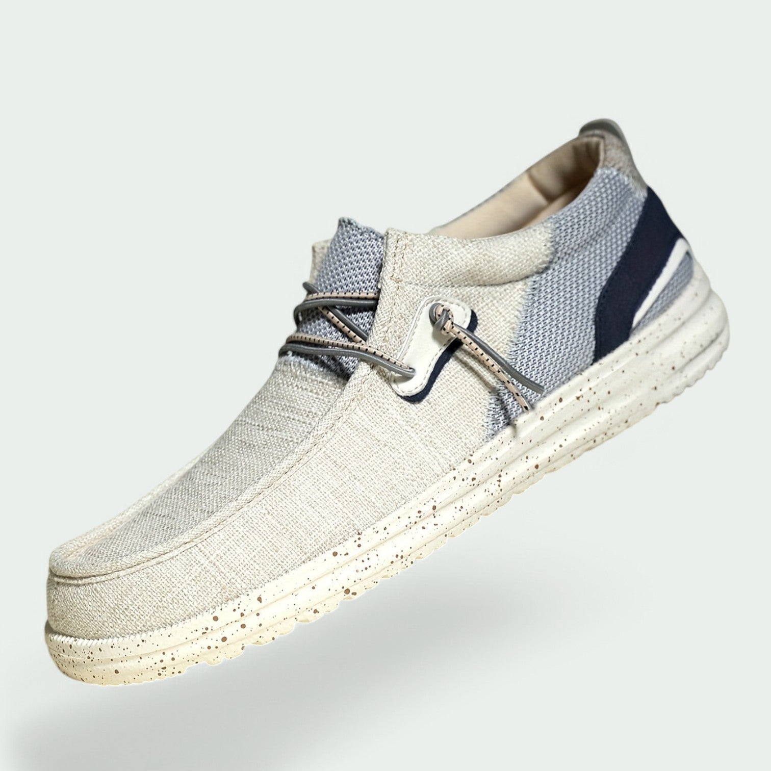 Stilige herre mokkasiner, perfekte som komfortable hverdagssko. Lette og sporty tekstilsko for vår og sommerbruk.