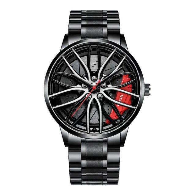 Sporty herrearmbåndsur med racerbildesign, vanntett, for bilentusiaster.