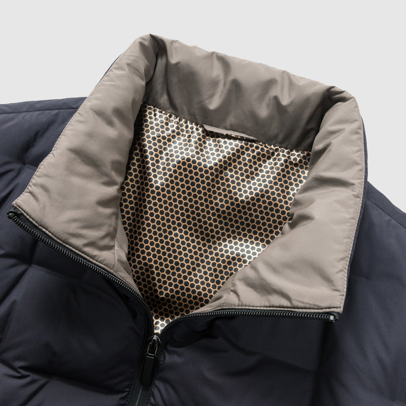 Elegant herre quilted jakke med rutemønster. Varm, vannavstøtende og vindtett, perfekt for høstens kjølige dager.