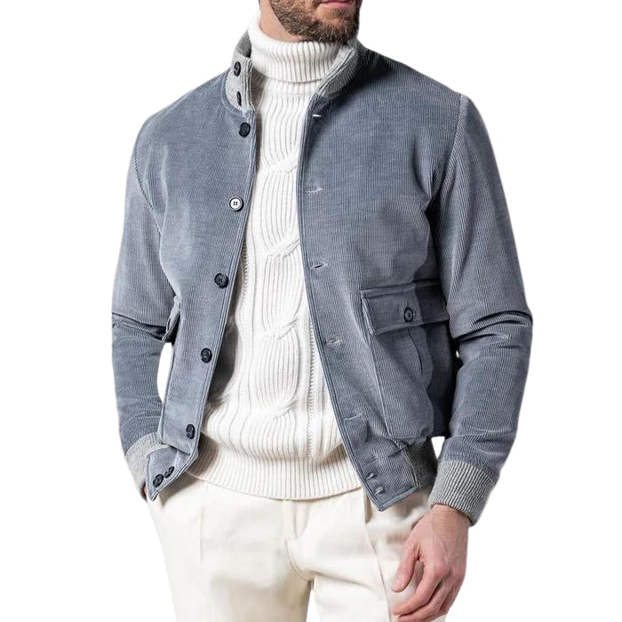 Stilfull herre ribbet jakke, perfekt for en moderne og komfortabel smart-casual hverdagslook.