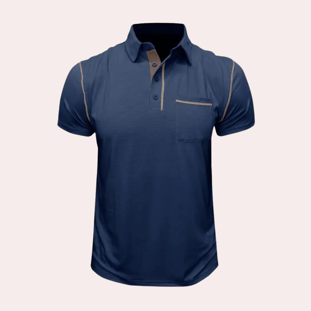 Klassisk herrepoloshirt med kort erme, perfekt for en stilfull og komfortabel hverdagslook.
