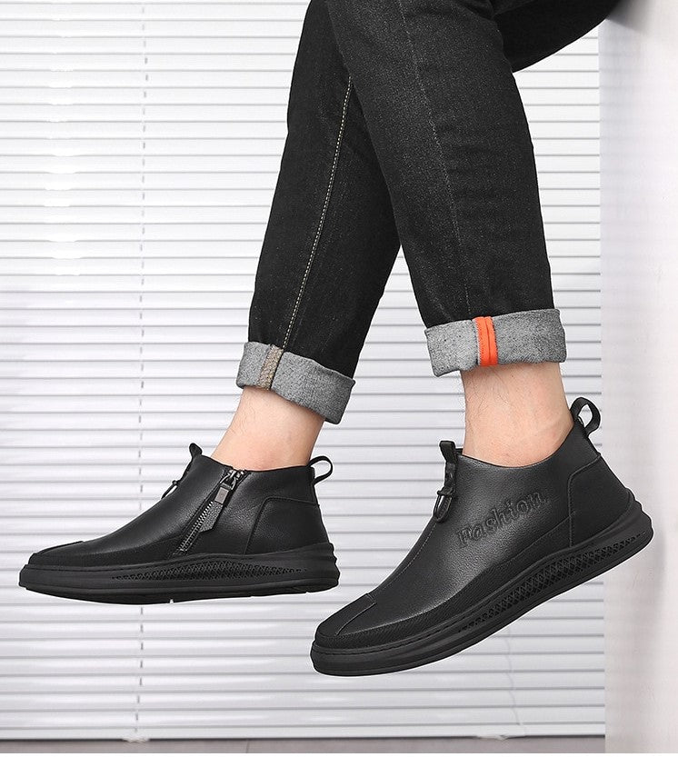 Klassiske brune herre ankelstøvler. Komfortable støvletter som passer til hverdag, kontor og elegant casual stil.