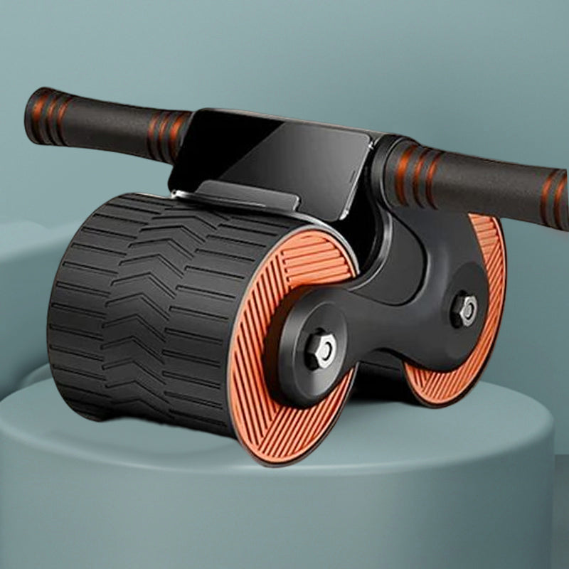 Stille automatisk rebound abdominal hjul, trekantdesign, i blå, grå, rød. Passer for alle treningsnivåer, stabil kjerneøvelse