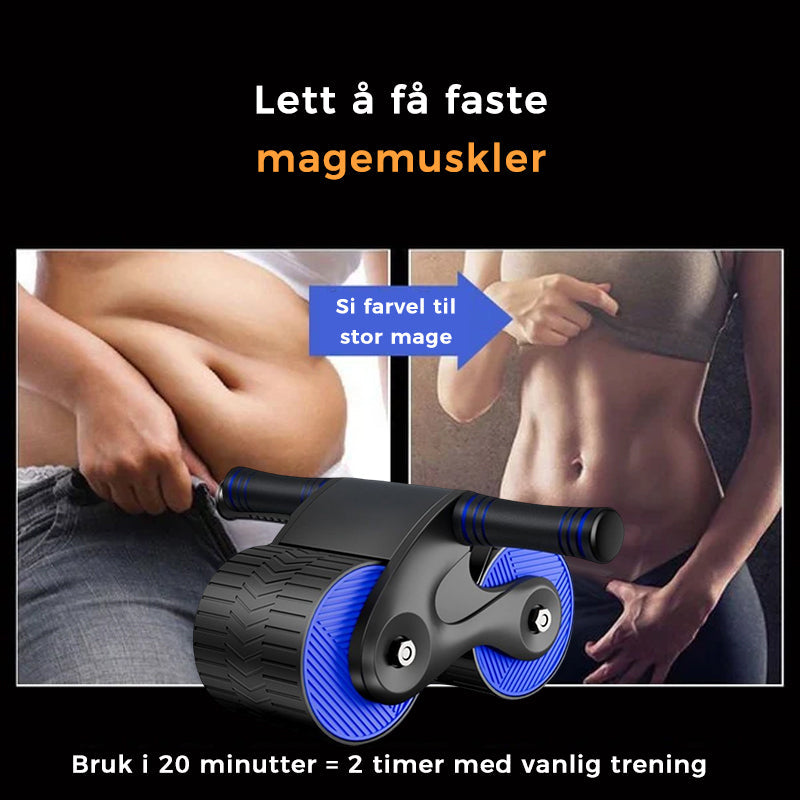 Stille automatisk rebound abdominal hjul, trekantdesign, i blå, grå, rød. Passer for alle treningsnivåer, stabil kjerneøvelse