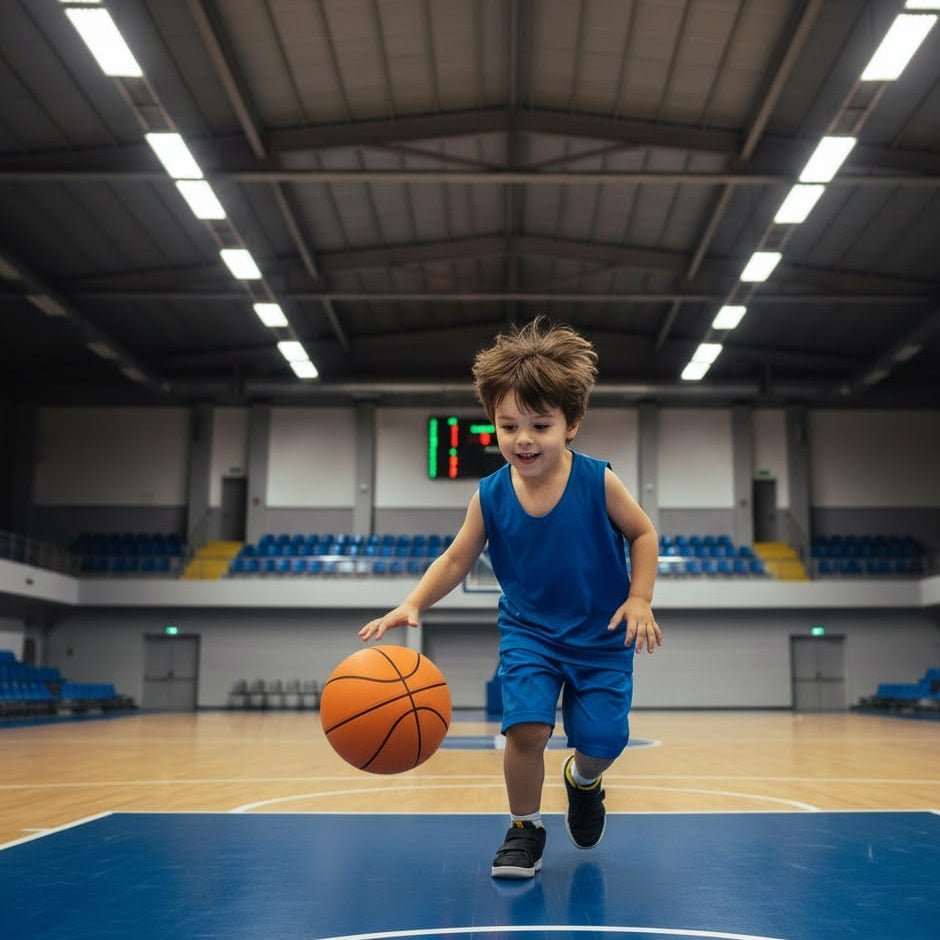 Detaljert bilde av Stille Basketball, holdbar konstruksjon for innendørs spill og trening