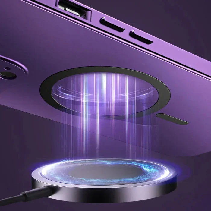 Robust metall iPhone cover i sort farge, full tilgang til porter og knapper for mobil tilbehør