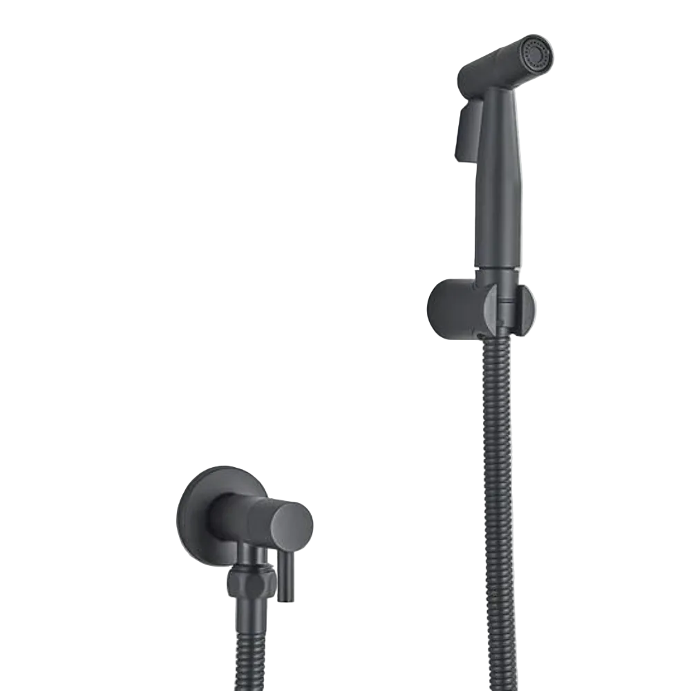 Svart bidet hånddusj for optimal personlig hygiene. Enkel kontroll, stilrent design til baderommet.