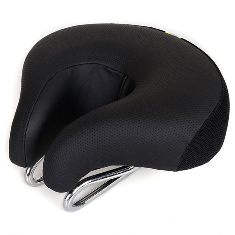Svart, ergonomisk sykkelsal for terrengsykkel med fokus på komfort og demping. Unisex design.