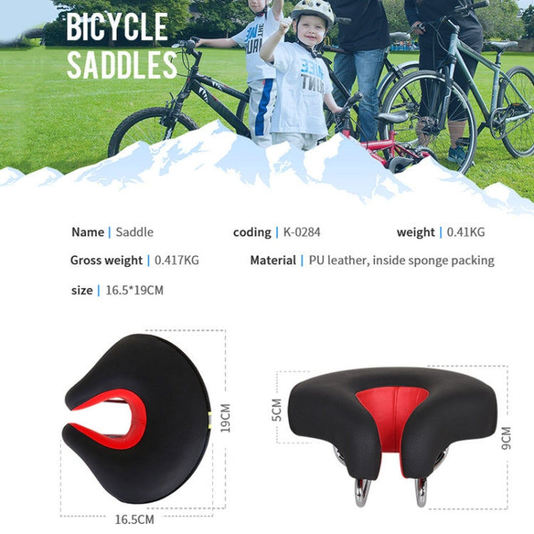 Komfortabel svart terrengsykkelsal med avansert demping og ergonomisk form for redusert trykk.
