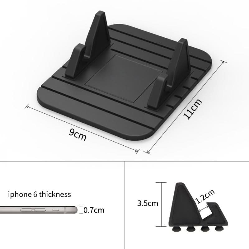Minimalistisk svart universal mobilholder, ideell som sklisikker biltelefonholder eller telefonstativ for dashbord.