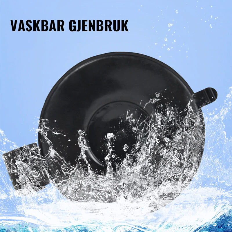 "Svart super-klebrig telefonholder med justerbar visning, ett-touch montering, ideell for enkel og sikker telefonbruk."