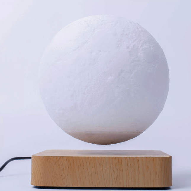 Realistisk 3D månelampe som svever fritt, gir stemningsfull LED-belysning