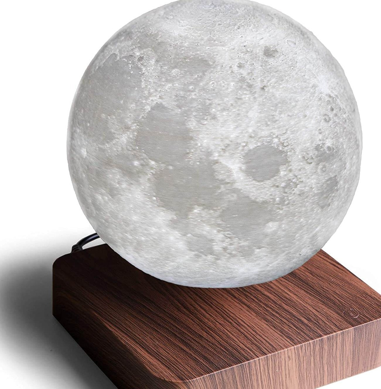 Svevende nattlampe formet som en måne, med trådløs lading og energieffektiv LED