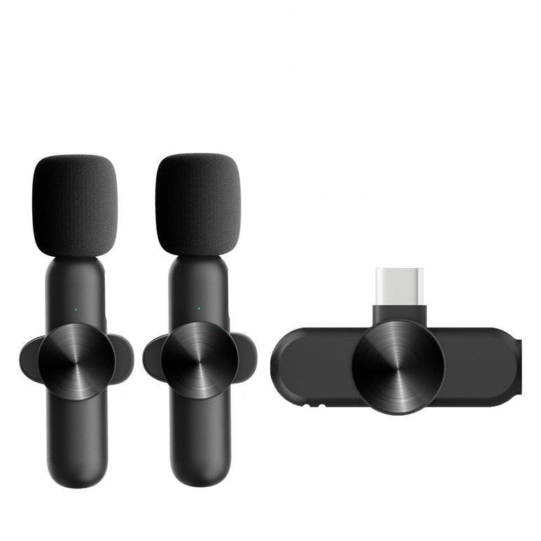 Trådløs lavalier mikrofon med USB-C-mottaker for moderne smarttelefoner, vloggingutstyr.