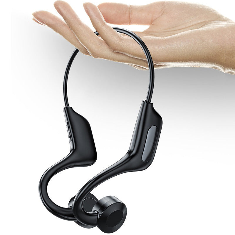 Ergonomisk design av trådløse beinledningshodetelefoner som sitter komfortabelt rundt ørene.