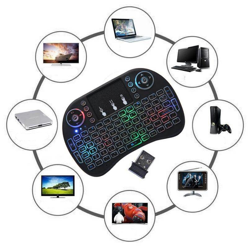 Brukervennlig trådløst tastatur gadget med opplyste taster for streaming