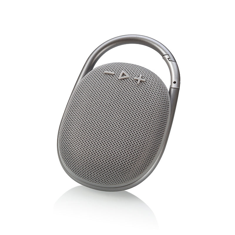 "Trådløs Bluetooth-høyttaler med kraftig bass, kompakt design, bærbar, i flere farger som blå, grå og svart"
