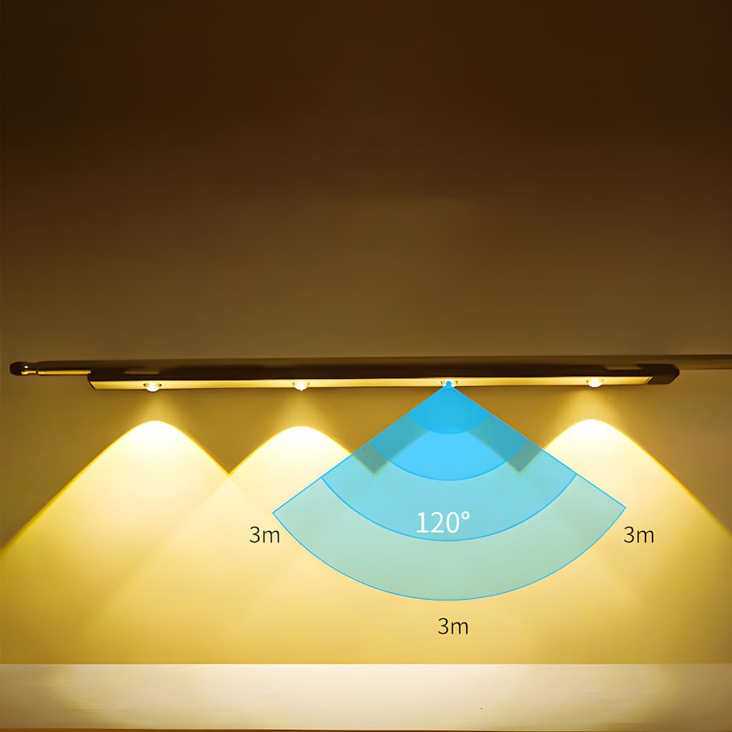 Trådløs Norvo lampe på vegg, lysfarge justerbar (3000K-6000K), ideell for rom med bevegelsessensor-aktivert belysning.