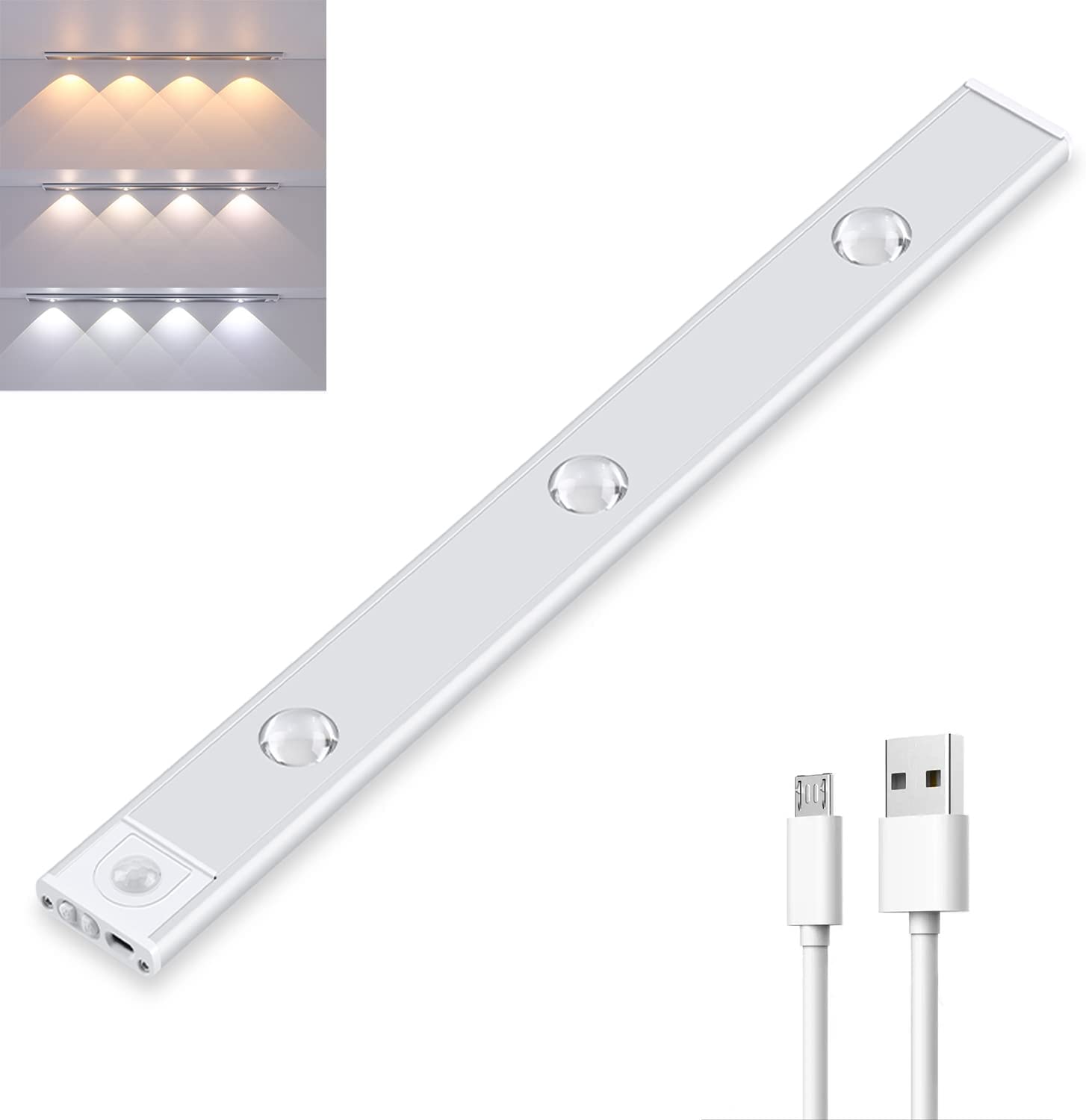Trådløs Norvo lampe på vegg, lysfarge justerbar (3000K-6000K), ideell for rom med bevegelsessensor-aktivert belysning.