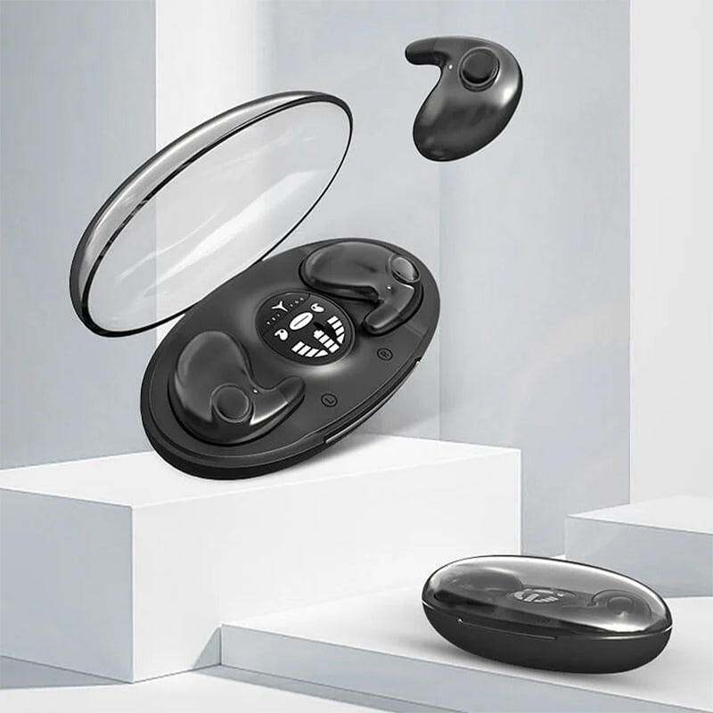 Trådløse usynlige sovende ørepropper, ergonomisk design, IPX5 vanntette, komfortable for side-sovende, nesten umerkelige.