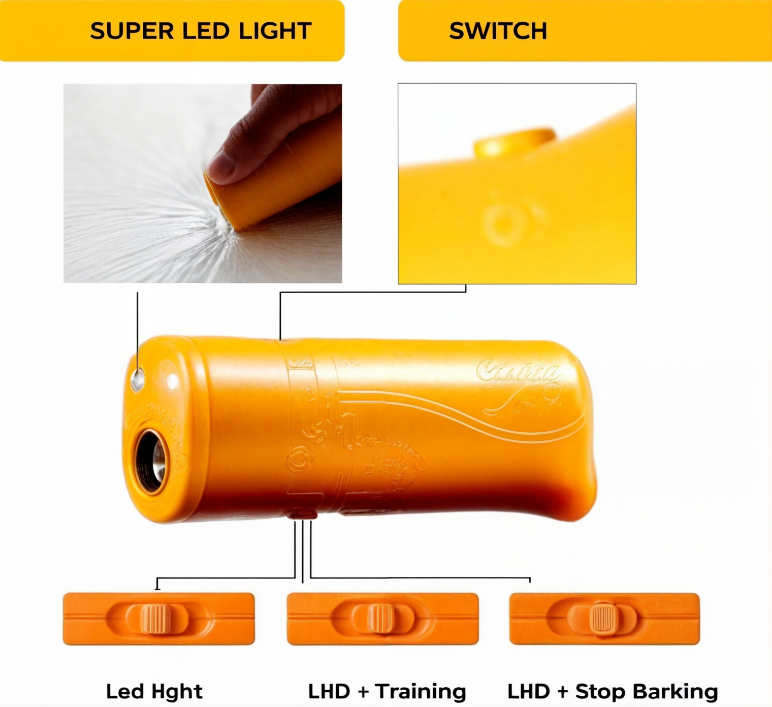 Hundetrener i svart plast med fokusert ultralyd for bjeffekontroll, essensielt dyreutstyr for hundetrening.