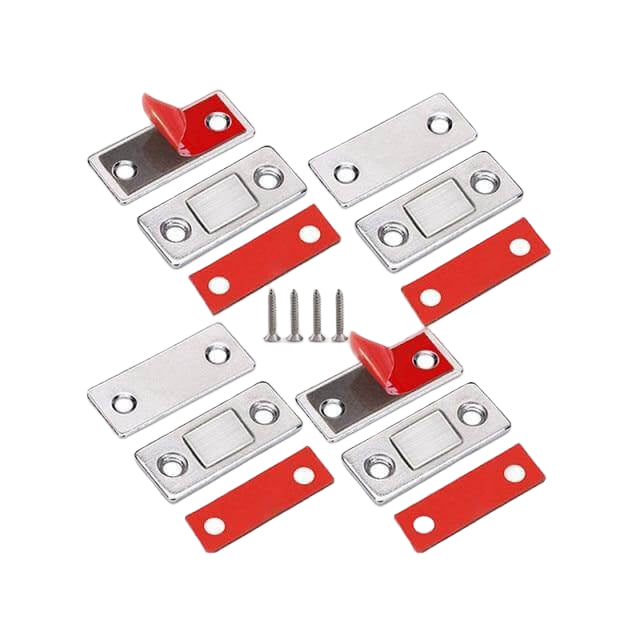 Ultratynn magnetisk skaplås for skapdører og møbler. Selvklebende, usynlig design og enkel montering.