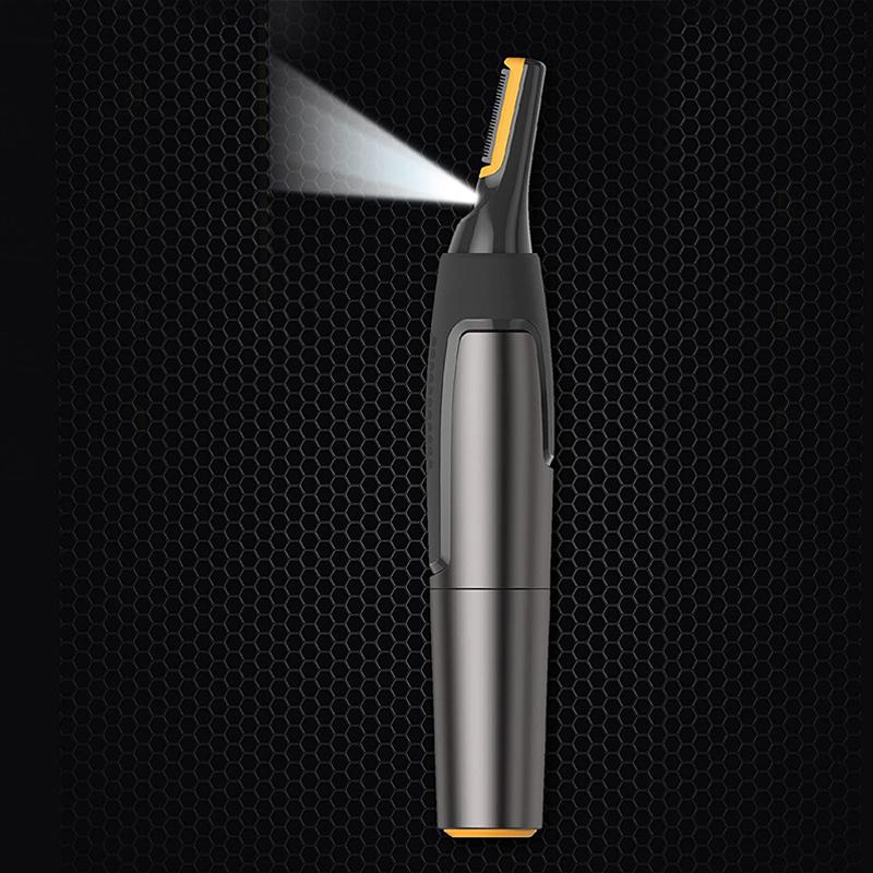 "Ultratynn presisjonstrimmer med justerbart bladhode og LED-lys, perfekt for detaljert trimming uten irritasjon."