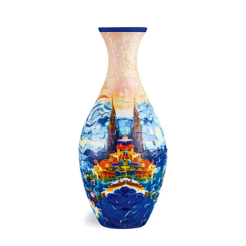 Puslespillvase: En unik 3D DIY dekorasjon. Kreativ blomstervase og interiørdesign-element.