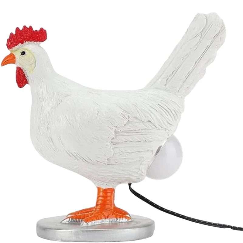 Unik dekorativ kylling bordlampe med LED belysning. Perfekt trådløs stemningslys for hjemmedekor og festpynt.