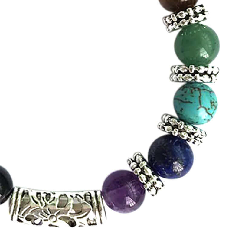 Gaveidé: Chakra steinarmbånd for menn og kvinner. Naturstein smykke for indre ro.