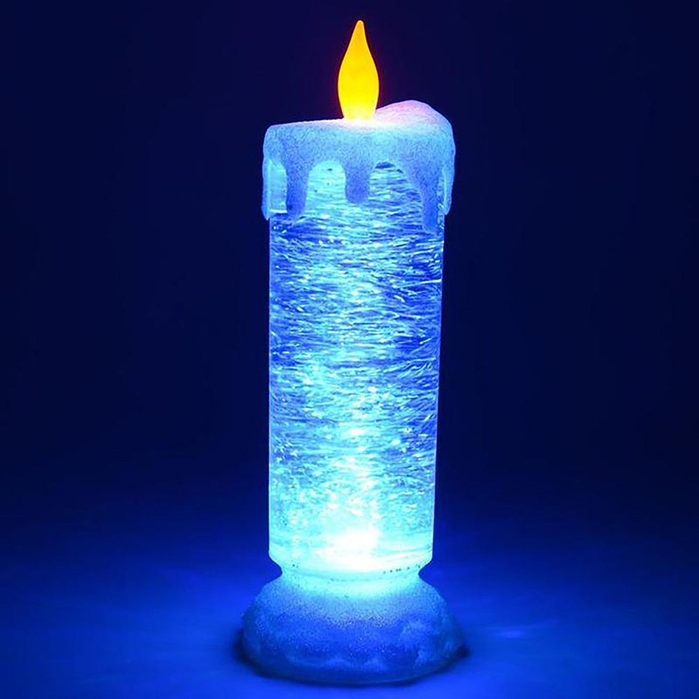 Fargeskiftende LED-lys i krystall, unisex design, med glitterbevegelse for en magisk og dekorativ effekt.