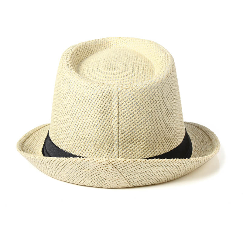 Lekker unisex panamahatt i halm med kontrasterende bånd. Fedora for solrike dager.
