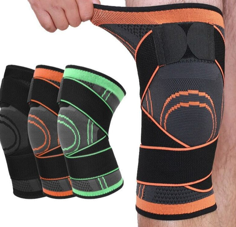 Nærbilde av pustende unisex knebeskytter, designet for leddstøtte og komfortabel sportsbruk.