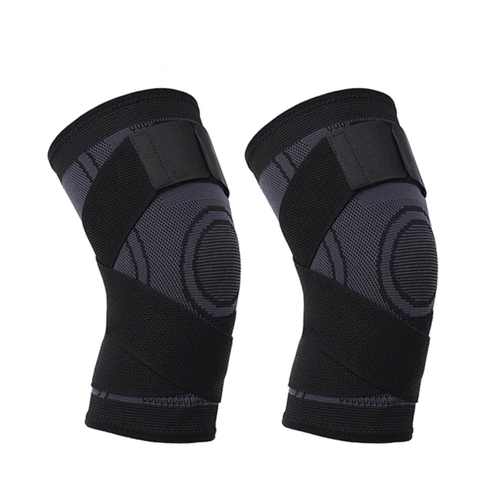 Detaljert bilde av teksturen på en fleksibel unisex knebeskytter, perfekt for trening og beskyttelse.