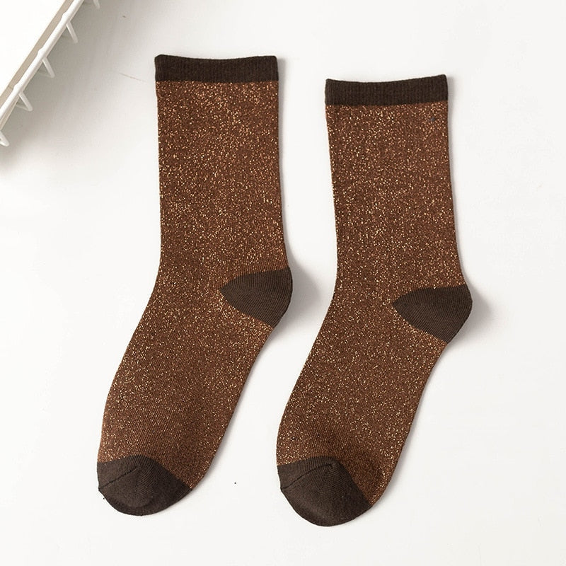 Pakke med glittersokker: tre par fargerike og komfortable unisex sokker for menn.