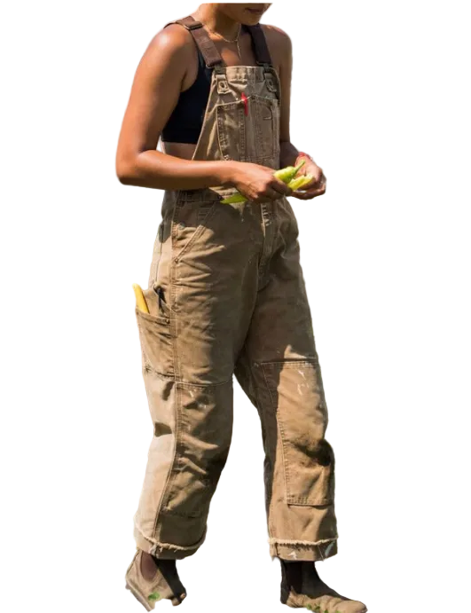 Unisex hagesnekkerbukser med justerbare stropper, mørk, for hagearbeid og fritidsbruk, slitesterk