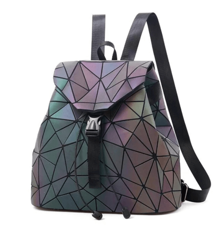 Motevanlig lysende ryggsekk, geometrisk design, reflekterende stoff