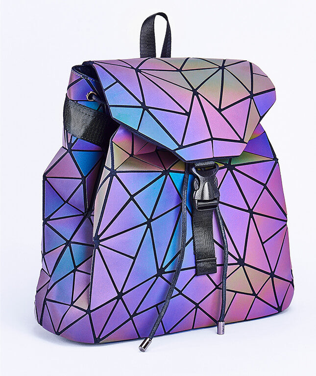 Geometrisk ryggsekk for unisex, lysende i mørket, moderne tilbehør
