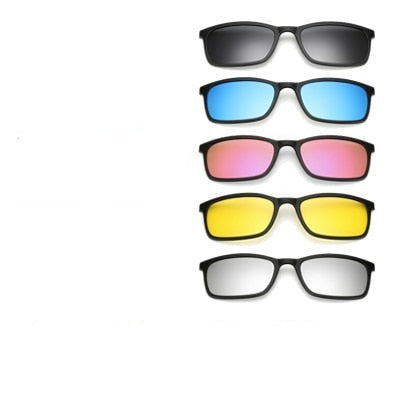 Detalj av magnetisk klips-på solbrilleinnfatning, viser kvalitetsmaterialene og designet