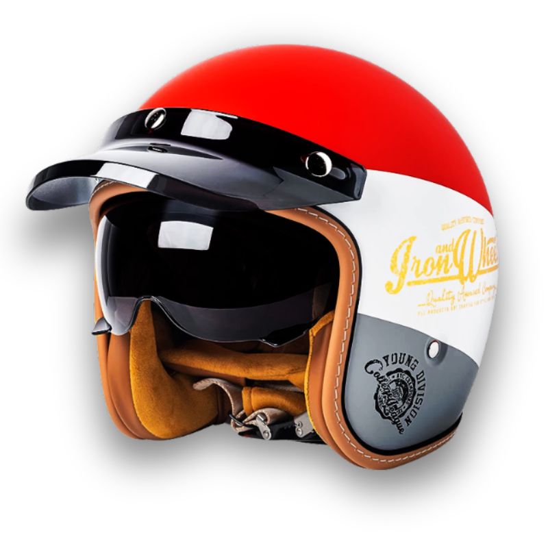 Sikker unisex motorsykkelhjelm, DOT/ECE-sertifisert, med robust visir for optimal beskyttelse.