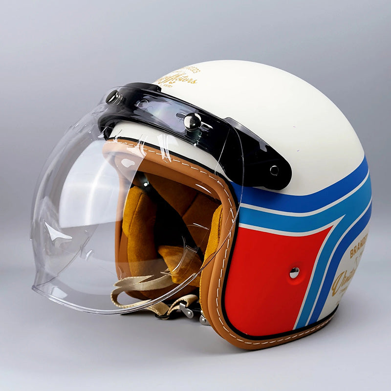Komfortabel unisex hjelm med visir, egnet for lange motorsykkelturer.