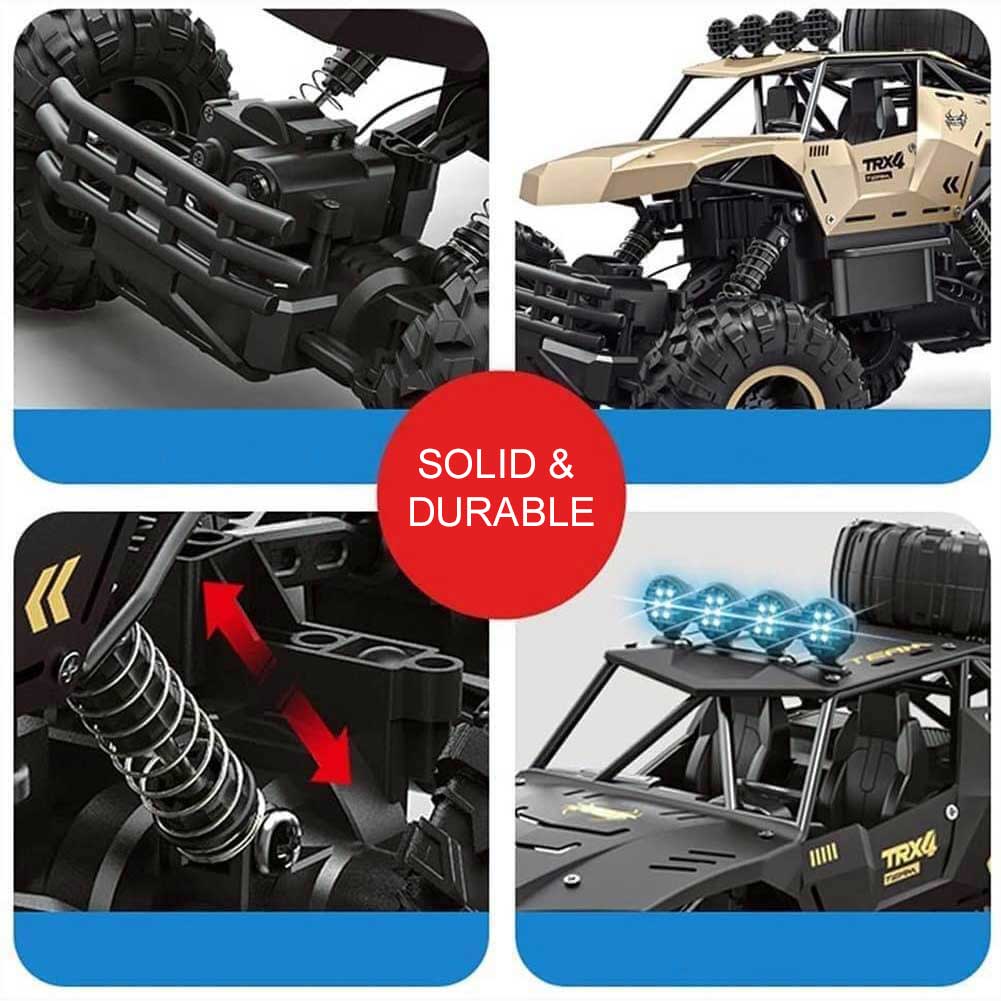 Leketøy for voksne og barn: fjernstyrt monstertruck med 6WD og LED-lys, et must for RC-entusiaster.