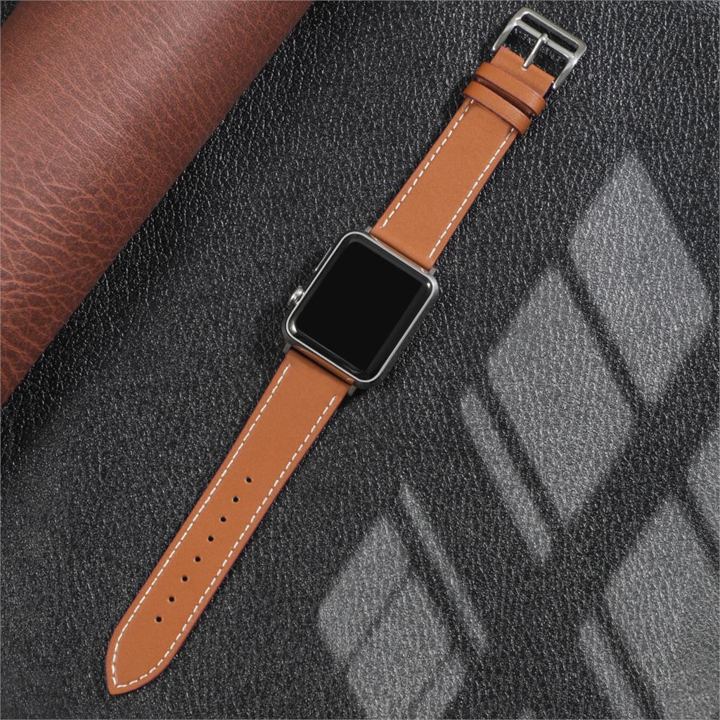 Smartklokkereim premium syntetisk skinn, mørk brun, elegant unisex design for motebevisste
