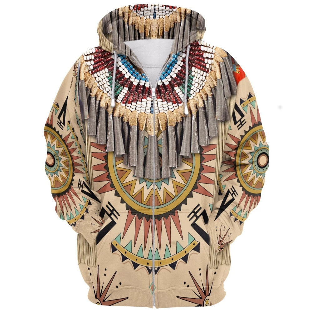 Unisex ullgenser med unik tribal 3D-trykk for casual vintermote.