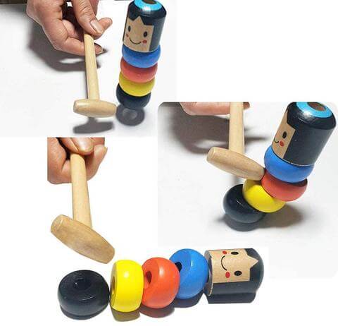 Unisex Daruma treleketøy for barn, reiser seg alltid, innovativ gaveide og barneunderholdning.