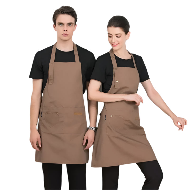 Unisex vanntett kjøkkenforkle i svart, ideelt for matlaging, baking og rengjøring, beskytter klær effektivt.